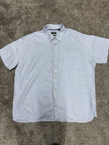 Orvis Shirt Adult 2XL XXL Blue 100% Linen Button Up Regular Fit Mens - Picture 1 of 7