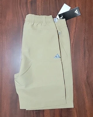 Adidas Youth Boys-M Golf Shorts  Elastic And Draw String Waist-Khaki Tan - Image 1 of 4