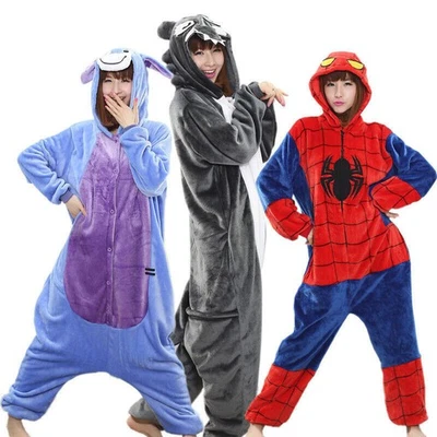 Unisex Adult Flannel Onesie22 Kigurumi Cosplay Costume Animal Sleepwear Pajamas - Image 1 of 4