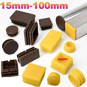 Tube End Caps Square/Rectangle Plastic Inserts Bung Blanking Plug Furniture Feet - Picture 1 of 68