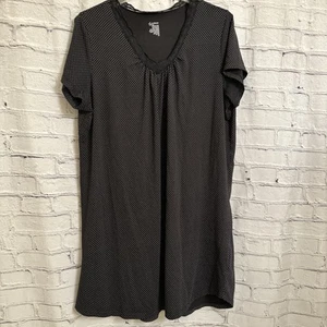 Secret Treasures Polka Dot  Nightgown With Lace V-Neck Short Sleeves Large 12-18 - Picture 1 of 12