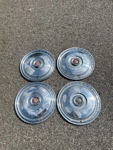 1955 Ford Victoria Sunliner Skyliner 15 inch hubcaps wheel covers beaters - Picture 1 of 24