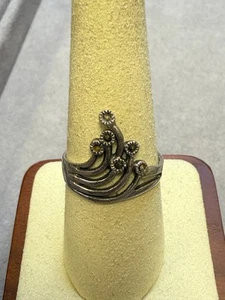 Vintage markantes Design 925 Sterlingsilber mehrere Wellen Bandring Größe 9 6530 - Bild 1 von 4