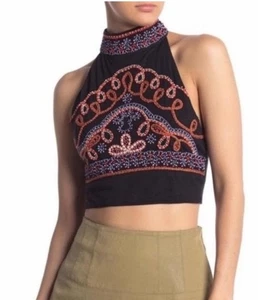 Free People GOA Embroidered Tank Black Combo Size XS NWT - Picture 1 of 6