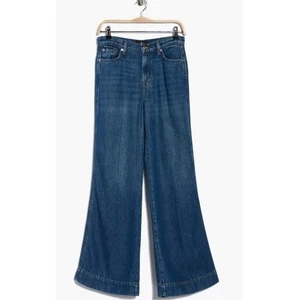 7 For All Mankind Modern Dojo High Waist Flare Jeans Dark Wash Denim - NEW - Picture 1 of 4