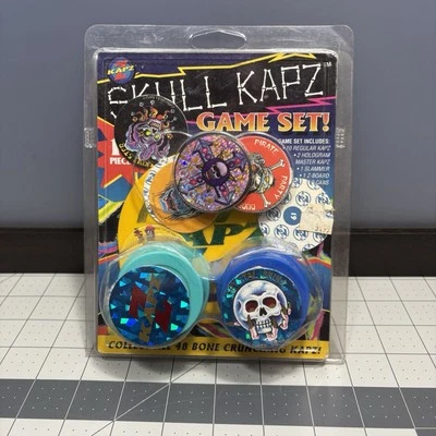 Vtg Skull Kapz Game Set Collectible Holo POGs Caps Slammerz Z-Kapz USA 1994 NEW - Image 1 of 4