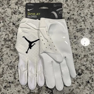 Nike x Jordan Jumpman Vapor Jet Football Gloves White/Black CZ6403 102 Size L - Picture 1 of 6