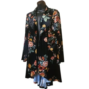 The Pyramid Collection Velvet Floral Duster L Whimsigoth Dark Romantic - Bild 1 von 17