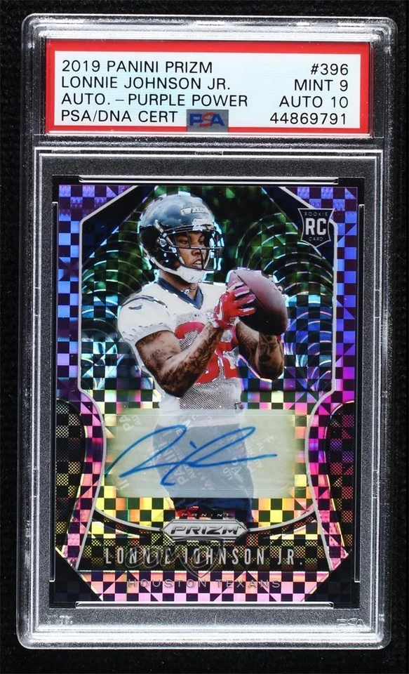2019 Prizm Rookies Purple Power /49 Lonnie Johnson Jr PSA 9 MINT Rookie Auto RC - Image 1 of 2