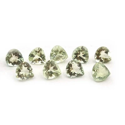 Natural Green Beryl Heart Cut Loose Gemstone Lot 9 Pcs 6 MM 5 CT - Изображение 1 из 3
