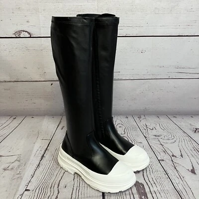 Botas hasta la rodilla Azalea Wang para mujer 10 negras Lois plataforma alta cremallera interior Foto 1 de 4