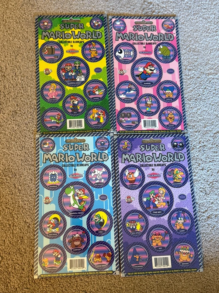 New Sealed Pogs Super Mario World Slamcaps Full Set Collectible - Image 1 of 4