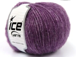 Charm Purple Silver 80539 Ice Yarns DK Mohair Wool Blend w/ Sparkle 50gr 218yds - Picture 1 of 5