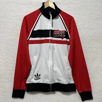 Chicago Bulls Adidas Men’s Red White Black Full Zip Jacket Size Small Y2K - Image 1 of 4