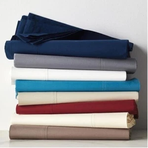 100% Egyptian Cotton 600 Thread Count Solid Modern Fitted Sheet Only - Picture 1 of 79