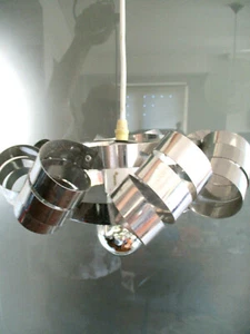 VINTAGE 1960s PENDANT RIBBION LIGHT SHADE - Picture 1 of 6