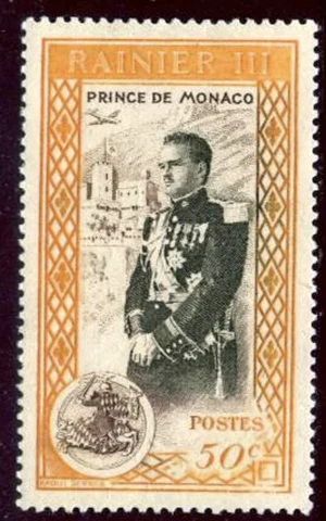 Monaco SC#248 50c Accession of Prince Rainier III (1950) MNH MINT Never Hinged Cover
