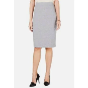 Tommy Hilfiger Grey Herringbone Knee Length Women's Pencil Skirt - Picture 1 of 10