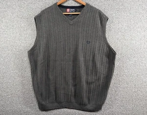 CHAPS Ralph Lauren Men's Grey Knit Grandad Waistcoat Vest Jumper Sweater XXL - Picture 1 of 10
