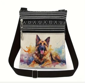 German Shepherd Dog Purse Crossbody Shoulder Bag Travel Organizer Adjustable - Picture 1 of 5