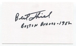 Bert Thiel Signed 3x5 Index Card Autograph Baseball MLB 1952 Boston Braves - Picture 1 of 2