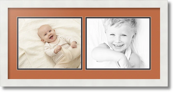 ArtToFrames Collage Mat Picture Photo Frame 2 8x10" Openings in Satin White 241 - Image 1 of 1