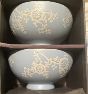 2 SIA HOME FASHION Blue Porcelain Cereal Bowls NEW BOXED - Picture 1 of 3