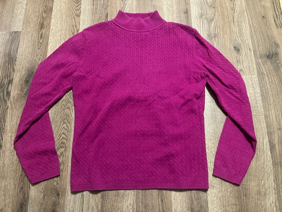 Suéter Karen Scott, Para Mujer Talla Mediana, Púrpura, Cuello Simulado, Pullover Foto 1 de 4