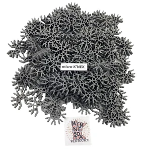 100 MICRO Knex Dark Gray Connectors 7-Way 3d - K'nex Small Tiny Mini Parts - Picture 1 of 2