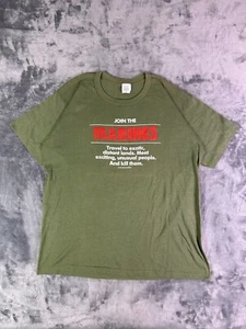 Vintage 1984 Marines Parody Shirt Join the Marines Dark Humor XL Olive Green USA - Picture 1 of 8