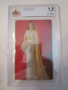1940er MUTOSKOP PIN-UP KARTE "DIE DAME WARTET" BECKETT BEWERTET 1,5 FAIR  - Bild 1 von 2