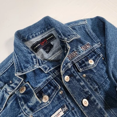 Chaqueta vaquera Phat Farm para niños pequeños talla 5 azul bordada Bull vintage Y2K Foto 1 de 4