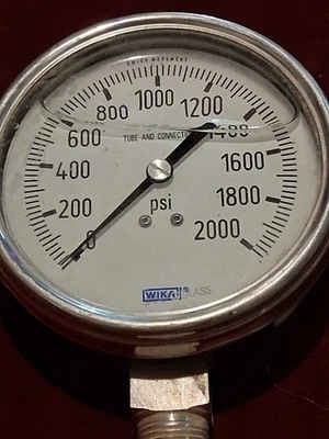 316 SS Wika Tube And Connection Liquid Filled PSI Gauge - Image 1 of 4