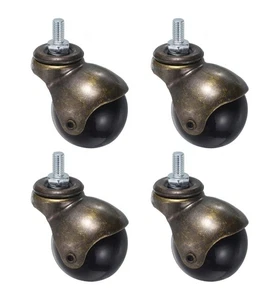 4pcs 2 Inch Ball Caster Wheels Threaded Stem Caster Bronze - Picture 1 of 5