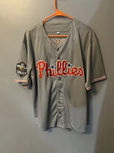 Bryson Stott 2022 World Series Philadelphia Phillies Men's Grey Jersey Mens M - Picture 1 of 4