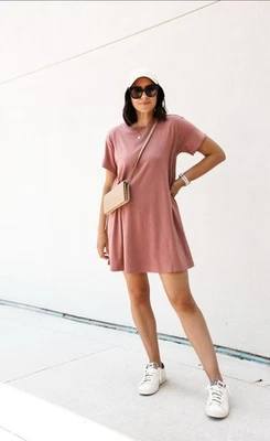 Платье-футболка женское Lululemon All Yours размер 12 розовое Athleisure SS пуловер - Изображение 1 из 4