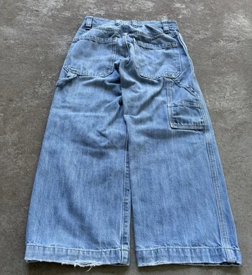 VTG Baggy Loose Carpenter Painters Boys Blue Jeans Y2K Skater Sz 8 24x22 - Image 1 of 4