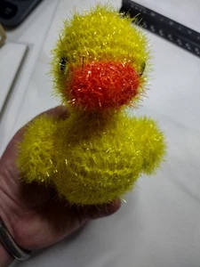Amigurumi crocheted stuffed animal scrubby kawaii ducky - new - Picture 1 of 4