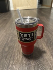 Yeti Rambler 35oz Mug Rescue Red with Straw Lid  NEW 35 ounce Brand New - Picture 1 of 6