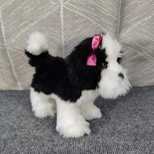 Douglas Shih-Tzu Dog Plush Poofy Black White Puppy Girl Pink Bow Stuffed Animal - Picture 1 of 7