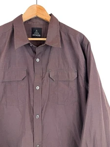 prAna Breathe Men's Polyester Blend Button-Up Sz L Long Roll Sleeve Vented Shirt - Picture 1 of 10