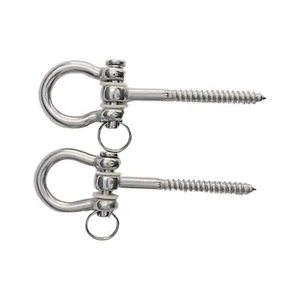 2x Stainless Steel Swing Hangers Sandbag Hook Screw Bracket for Yoga Hammock - Picture 1 of 12