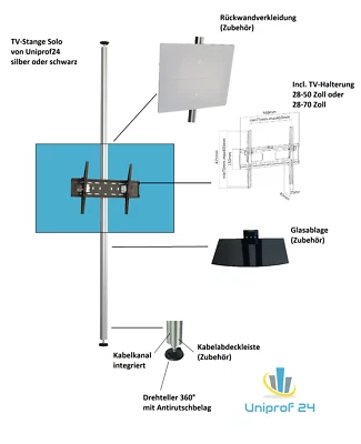 TV Säule,TV-Stange,TV Standfuß drehbar, TV-Bett, TV Raumteiler bis 65 Zoll - Bild 1 von 4