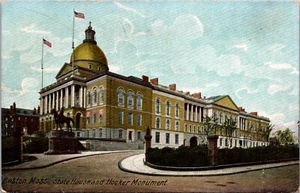 Boston Massachusetts Casa del Estado Capitolio Edificio Hooker Estatua Postal 28255 - Imagen 1 de 2