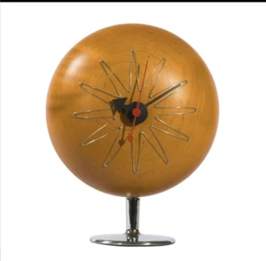 Orologio pillola George Nelson 20 cm realizzato per legno arancione metà secolo riproduzione analogico - Foto 1 di 5