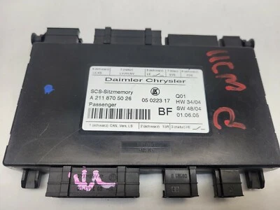 2006 - 2009 MERCEDES E350 E500 W211 FRONT RIGHT SEAT CONTROL MODULE A2118705026 Foto 1 de 2