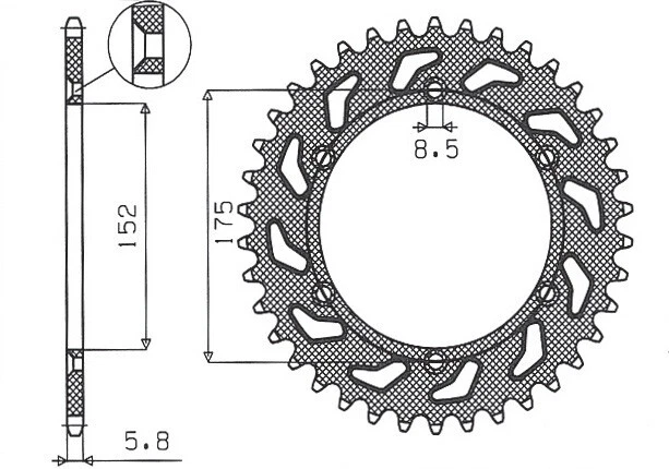 PIÑÓN TRASERO 856 44 YAMAHA TT600 R '98-'03, TT600S '93-'95 (JTR853.44) (K Foto 1 de 1