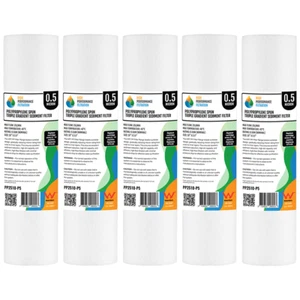 5x Polyspun Sediment Water Filter Cartridges 0.5 Micron 10" x 2.5" 2-0K - Picture 1 of 1