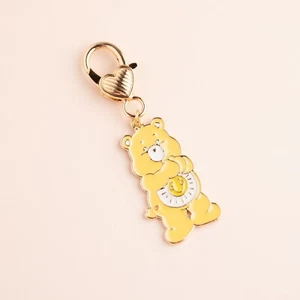 Cute Yellow Funshine Bear Care Bears Cartoon Bag Heart Charm Keychain Keyring - Picture 1 of 1