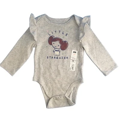 Jumping Beans Baby Girl Size 6M Bodysuit Long Sleeve Star Wars Princess Leia NEW - Image 1 of 4